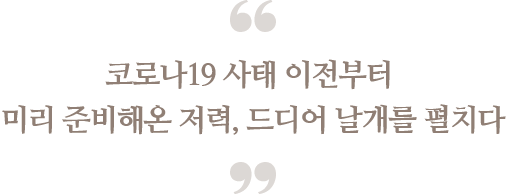코로나19 사태 이전부터 미리 준비해온 저력, 드디어 날개를 펼치다